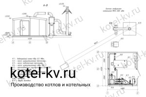 Модульная котельная с 1 котлом 500 кВт с ГВС